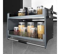 OVLIIYWZY Upper Kitchen Wall Cabinet Storage Organizer Heavy-Duty Spice Rack Organizer for Kitchen Appliance Ideal Drop Down Shelf Blind Pull-Down Pull Out Shelf