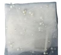 OVLIIYWZY Voiles de Mariage en Perles 1 Niveau, Voile de mariée Doux, Accessoires de Mariage perlés, Longueur cathédrale 3M, Voile pour mariée Ivoire