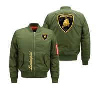Ovlize Blouson Aviateur Homme Lam -bo.RGhi. ni, Bomber Plusieurs Poches, Manteau à Manches Longues pour Printemps Automne, Saison(Green,3XL)