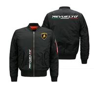 Ovlize Blouson Aviateur Homme Lam -bo.RGhi. ni, Manteau avec Poches, Manteau Classique pour Outdoor Décontracté, Saison(Black,XL)