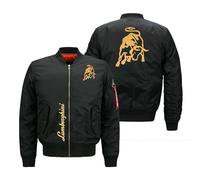 Ovlize Blouson Aviateur Homme Lam -bo.RGhi. ni, Manteau Décontracté, Bomber Jacket Homme pour Outdoor Décontracté, Saison(Black,XXL)