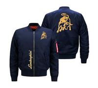 Ovlize Blouson Aviateur Homme Lam -bo.RGhi. ni, Manteau Décontracté, Bomber Jacket Homme pour Outdoor Décontracté, Saison(Navy Blue,XL)