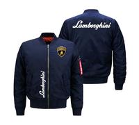 Ovlize Blouson Aviateur pour Homme Lam -bo.RGhi. ni, Bomber Plusieurs Poches, Manteau Hiver pour Outdoor Décontracté, Saison(Navy Blue,XXL)