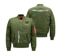 Ovlize Blouson Homme Bomber Zippée Lam -bo.RGhi. ni, Manteau avec Poches, Jacket Classique pour L'automne et L'hiver, Saison(Green,M)