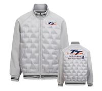 Ovlize Doudoune Homme Is.le of M.a.n T.T, Vestes d'Extérieur Courte, pour la randonnée en plein air, camping, alpinisme(Grey,3XL)