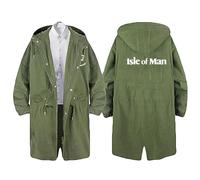 Ovlize Manteau Homme Is.le of M.a.n T.T, Décontracté Trench Coat, Coupe-vent léger et fin Haut d'extérieur, light(Green,L)