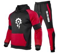 Ovlize Sweat Homme À Capuche FOR THE HOR-DE, Confortable Sweats À Capuche Imprimée, Ensembles Casual Sportswear, Hiver(Multi 1,L)