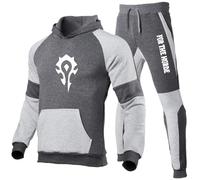 Ovlize Sweat Homme À Capuche FOR THE HOR-DE, Confortable Sweats À Capuche Imprimée, Ensembles Casual Sportswear, Hiver(Multi 4,L)