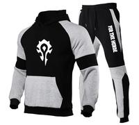 Ovlize Sweat Homme À Capuche FOR THE HOR-DE, Confortable Sweats À Capuche Imprimée, Ensembles Casual Sportswear, Hiver(Multi 2,XL)