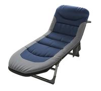 OVLRIJP Chaise Longue Jardin Exterieur, Transat Jardin Exterieur avec 6 Dossiers Réglables, Chaise Longue Pliable avec Poche Latérale, Bain de Soleil pour Balcon, Patio, Camping (Bleu)
