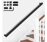 OVLRIJP Main Courante pour Escalier, Garde Corps Escalier Intérieur, Rampe Escalier en Métal Noir, Main Courante pour Escaliers, Villas, Appartements, Greniers, Couloirs (420cm)