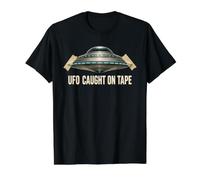 OVNI Caught on Tape Alien Revelation Meme Drole T-Shirt Graphique avec Valeur, Homme, Noir, M
