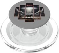 OVNI enlève Une Vache | Image d'un Vaisseau Spatial Extraterrestre rayonnant Une Vache PopSockets PopGrip pour MagSafe