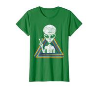 OVNI Espace Paix Extra-terrestre Arc-en-Ciel Extraterrestre T-Shirt, Femme, Vert Kelly, 3XL