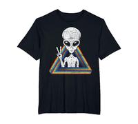 OVNI Espace Paix Extra-terrestre Arc-en-Ciel Extraterrestre T-Shirt, Homme Grandes Tailles, Noir, 6X Tall