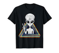 OVNI Espace Paix Extra-terrestre Arc-en-Ciel Extraterrestre T-Shirt, Homme, Noir, 3XL