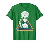 OVNI Espace Paix Extra-terrestre Arc-en-Ciel Extraterrestre T-Shirt, Homme, Vert Kelly, L