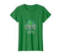OVNI Objet Volant Non Identifié UFO Astronaute Alien T-Shirt, Femme, Vert Kelly, 3XL