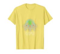 OVNI Objet Volant Non Identifié UFO Astronaute Alien T-Shirt, Homme, Citron, 3XL