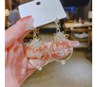 OVNMFH Crystal Lotus Three Hoop Earrings, S925 Silver Post Iced Zircon Geometric Round Hoop Earrings, Earrings Jewelry for Birthday Christmas Day Gift