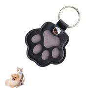 OVNMFH Leather Pet Memorial Keychain - Pet Fur Storage Keychain, for Bag Purse Paw Charm Keep Their Memory Close, Always (Black)