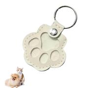 OVNMFH Leather Pet Memorial Keychain - Pet Fur Storage Keychain, for Bag Purse Paw Charm Keep Their Memory Close, Always (White)