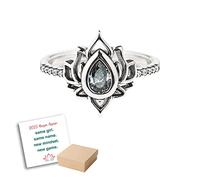 OVNMFH Same Girl Same Name Lotus Ring, 2023 S925 Sterling Silver No Mud No Lotus Ring, Lotus Flower Yoga High Polish Tarnish Resistant Zircon Inlaid Ring, Jewelry Gifts for Women (Silver,9)