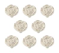 OVNSHVN 8 PièCes Boutons D'Armoires à Fleurs Roses Antiques, PoignéEs de Tirage de Tiroir Blanc en Alliage de Zinc Chic Minable de Cuisine Vintage pour Commode