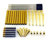 OVNSHVN Ensemble de Kits de Stylos en Bois avec Mécanisme à Torsion Élégant, Finition Dorée, X 5, Design Slimline.