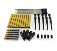 OVNSHVN Fancy Slimline Lot de 5 stylos à mécanisme rotatif Finition chromée Noir