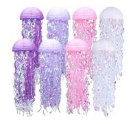OVNSHVN Lanternes Méduses, Lanternes en Papier, Décorations Méduses Suspendues, Décorations Méduses Violettes