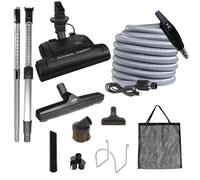 OVO KIT-HV35.CD Kit aspirateur Central, Tuyau Haute Tension de 10,7 m avec Queue de Cochon, Interrupteur Marche/arrêt à la poignée, Batteur électrique à 6 hauteurs réglables, Brosse de Sol de 30,5 cm