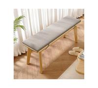 OVOGGPAN Banc de Salle à Manger en Bois de Style Ferme Banc d'entrée en Bois Banc en Bois Rustique avec Coussin Banc à Nouilles Banc de Bout de lit pour Chambre à Coucher(Wood Color,120cm/47.2in)