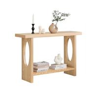 OVOGGPAN Console en Bois Massif avec Plateau épais et Pieds Robustes en Bois Massif. Table d'entrée étroite idéale pour Un Couloir, Un Salon ou à Placer derrière Un canapé(Giallo,140cm/55.1in)