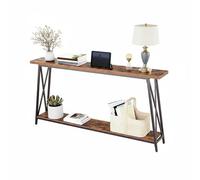 OVOGGPAN Console Industrielle avec étagère de Rangement, Table d'entrée étroite avec Structure en métal, Table d'appoint Fine pour Couloir, Salon ou Bureau(150cm/59.1in)