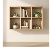 OVOGGPAN Étagères de Rangement murales à 3 ou 6 Compartiments | Étagère murale de présentation et de rangement pour chambre, salon, bureau à domicile et entrée(Giallo,80x65cm)