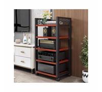 OVOGGPAN Meuble multimédia AV, étagère Audio-vidéo, Support stéréo Mobile, Meuble pour Composants Audio-vidéo pour la Maison, Le Bureau, Le DJ ou Le cinéma(Red Walnut,50x40x108cm)