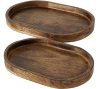 OVOLIO plateaux décoratifs en bois de manguier, 2 pièces