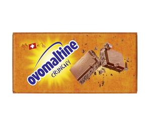 Ovomaltine Crunchy Tablette de chocolat au lait entier suisse avec des morceaux croustillants en cacao fin, durable (1 x 100 g)