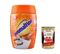 Ovomaltine Lot de 6 préparations solubles pour boissons à base de malt d'orge et de cacao avec vitamines et minéraux 400 g + polpa Italian Gourmet 400 g
