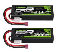 OVONIC 2s Batterie Lipo 5200mAh 50C 7.4V Étui Rigide avec Connecteur Dean Style T pour RC Evader BX Voiture RC Camion RC Truggy RC Avion RC Drone (2 pcs)