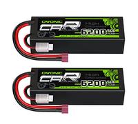 OVONIC 2s Lipo Batterie 6200mAh 50C 7.4V Étui Rigide avec Connecteur T | pour RC Avion RC Hélicoptère RC Voiture RC Bateau Hobby (2 pcs)