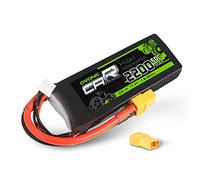 OVONIC Batterie Lipo 2s 2200mAh 50C 7.4V avec Connecteur XT60 Compatible avec RC 1/16 ou 1/14 RC Cars RC Helicopter (Un connecteur TRX supplémentaire)