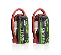 OVONIC Lipo Batterie 2s 35C 2200mAh 7.4V Batterie Courte avec Décans pour RC Heli Avion Quadcopter Voiture Bateau Camion Hélicoptère Multi-Moteur DIY Hobby (2pcs)