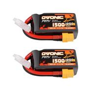 OVONIC Lipo Batterie 3s 1500mAh 120C 11.1V avec Prise XT60 pour FPV RC Avion Voiture RC Quadcopter Hélicoptères Camion Bateau Hobby (2pcs