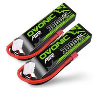 OVONIC Lipo Batterie 3s 3000mAh 50C 11.1V Lipo avec Connecteur Dean Style T pour RC Avion Hélicoptère Voiture Camion Truggy Hobby DIY (2 pcs)