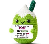 Ovrrcame Peluche matcha au crochet pour maman, « You'll Never Know How Matcha I Love You » de la part de sa fille et de son fils, idée cadeau sentimentale faite à la main pour maman, cadeau de Noël
