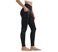 OVRUNS Leggings de sport taille haute pour femme avec poches - Pantalon de yoga - Leggings de compression pour femme - Leggings de course à pied et de sport pour femme, gris/camouflage, XS