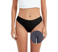OVRUNS Sous-vêtements String Anti-Camel Toe pour Femmes Lot de 3 Strings Anti-Camel Toe Dissimulateurs Culottes Invisibles Sous-vêtements d'Entraînement Sans Couture, noir, Large