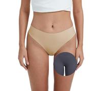 OVRUNS String de sport invisible pour femme - Taille haute - Culotte invisible - Sous-vêtements d'entraînement sans couture, Peau naturelle, Small